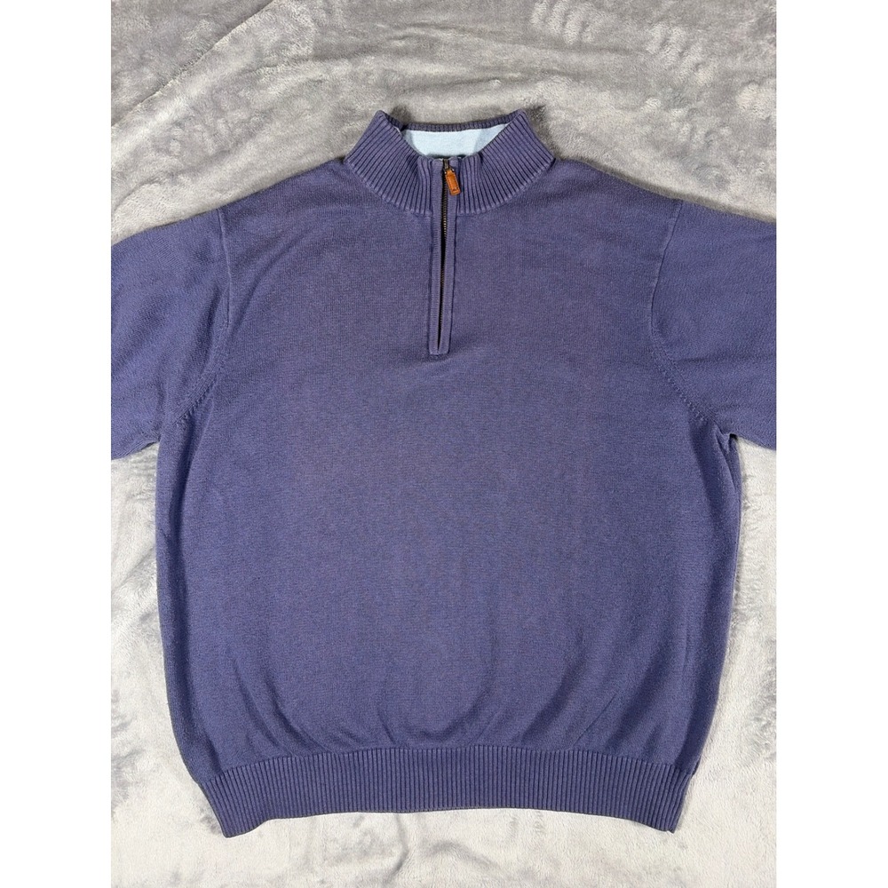 Vineyard Vines Mens XL Purple Cotton Cashmere Quarter Zip Pullover Sweater